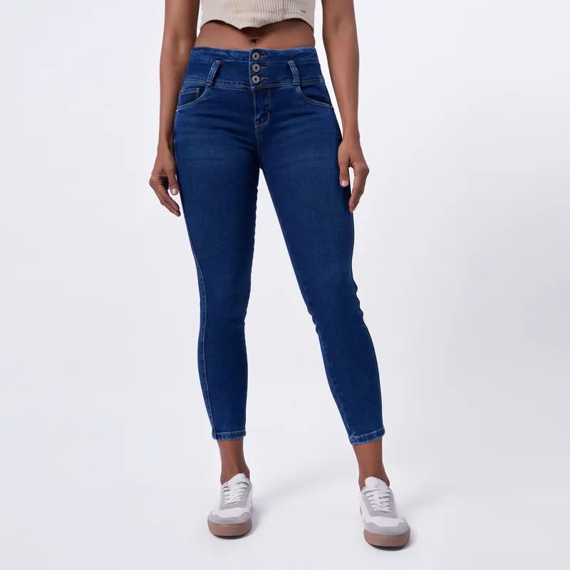 TAYSSIR - Jean Skinny Tiro Alto Mujer Tayssir