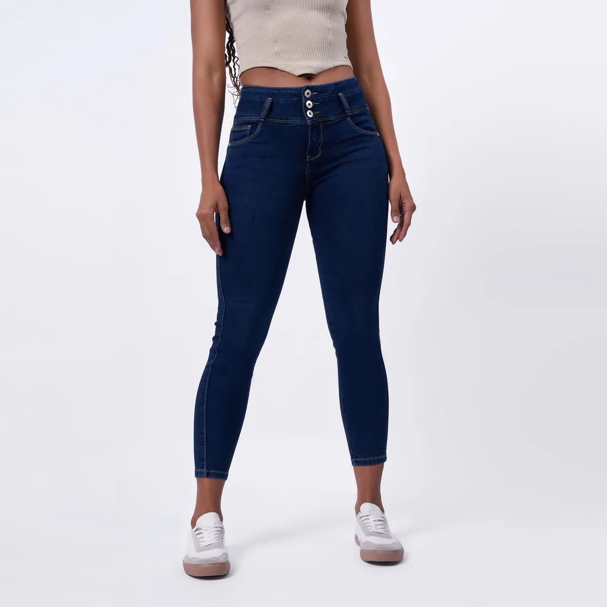 TAYSSIR - Jean Skinny Tiro Alto Mujer Tayssir