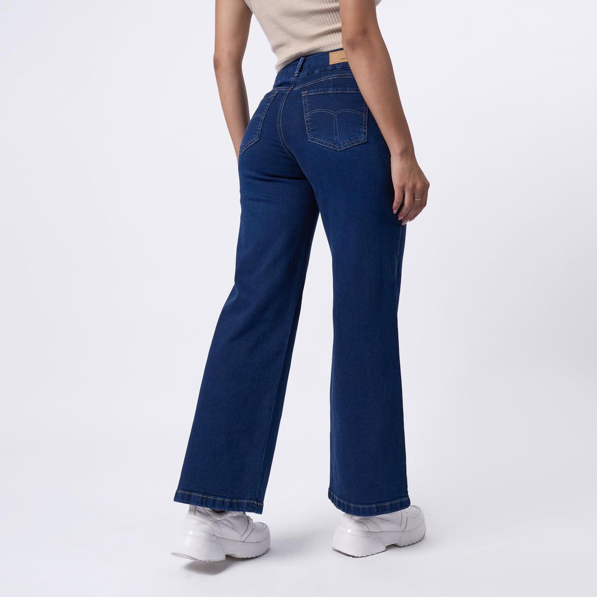 TAYSSIR - Jean Wide Leg Tiro Alto Mujer Tayssir