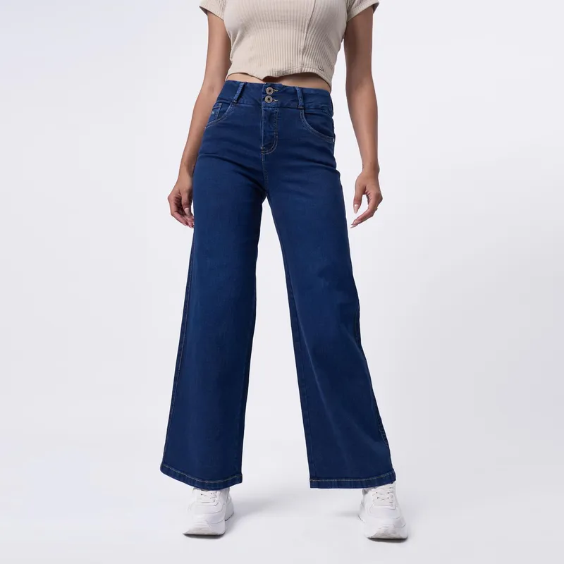 TAYSSIR - Jean Wide Leg Tiro Alto Mujer Tayssir