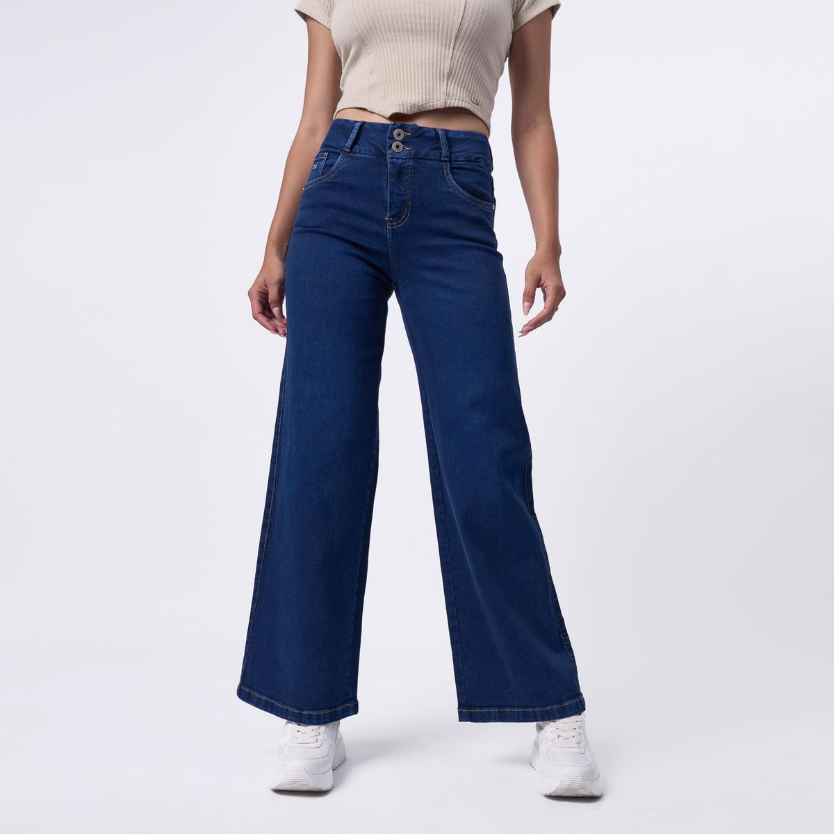 TAYSSIR - Jean Wide Leg Tiro Alto Mujer Tayssir