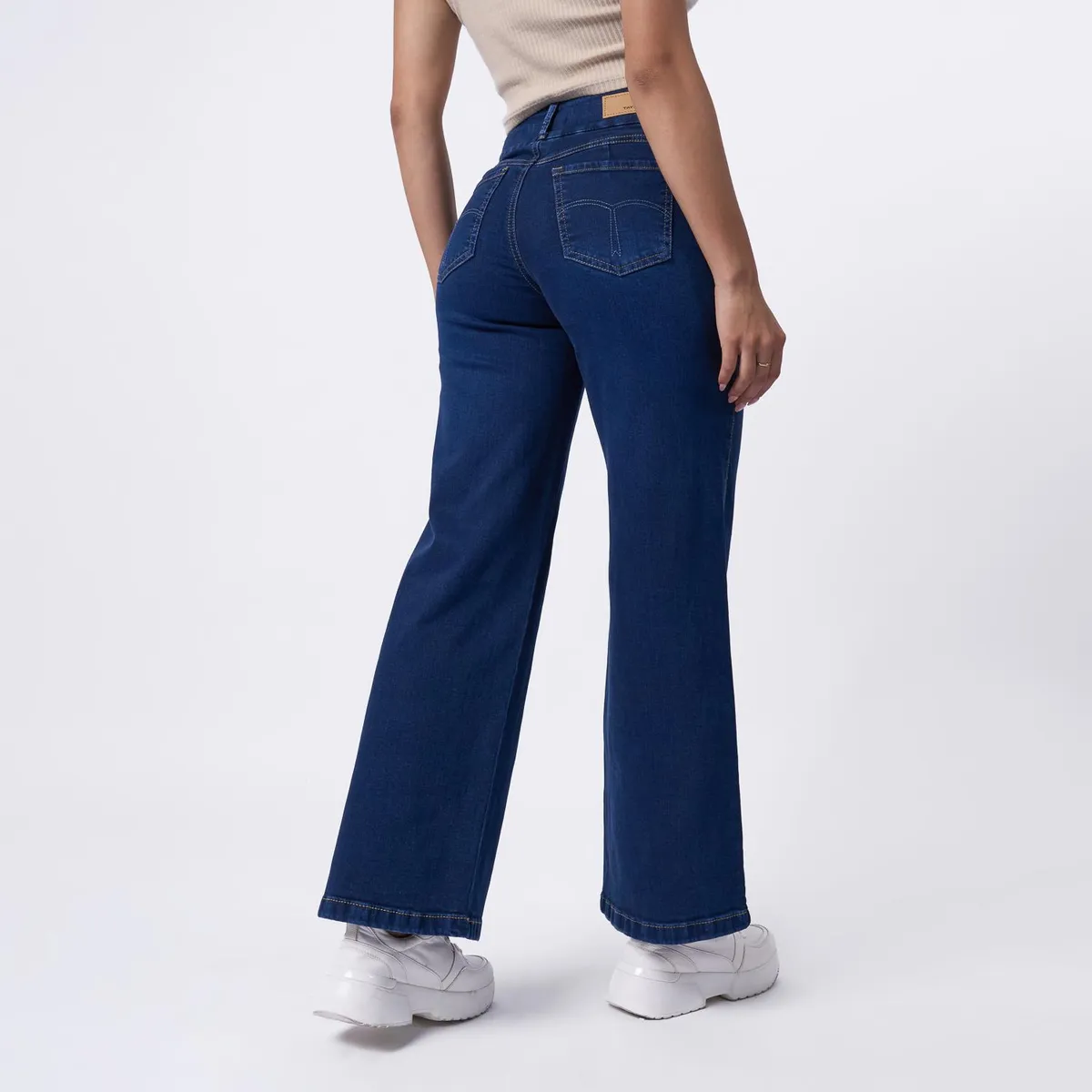 TAYSSIR - Jean Wide Leg Tiro Alto Mujer Tayssir