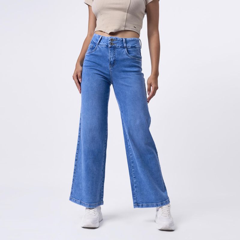 TAYSSIR - Jean Wide Leg Tiro Alto Mujer Tayssir