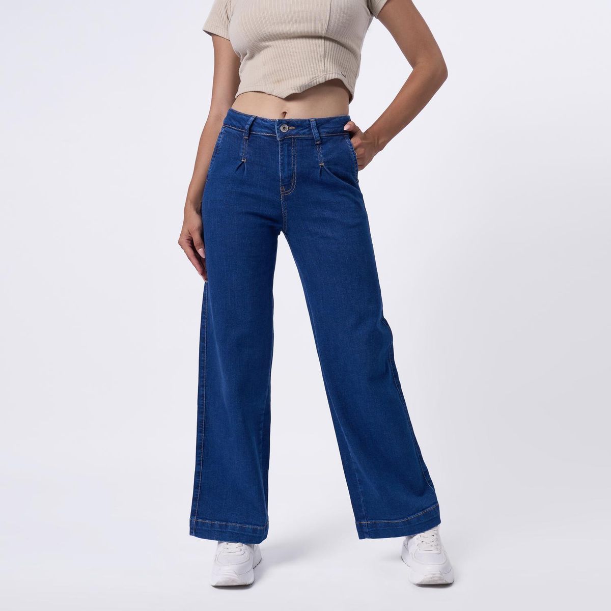 TAYSSIR - Jean Wide Leg Tiro Alto Mujer Tayssir.