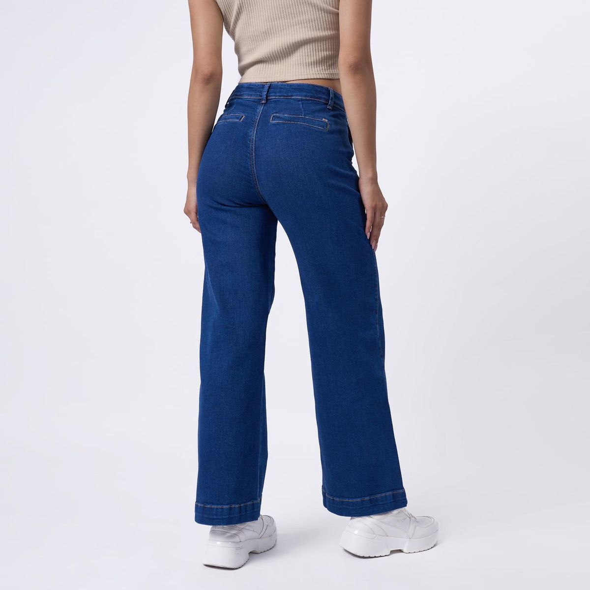 TAYSSIR - Jean Wide Leg Tiro Alto Mujer Tayssir