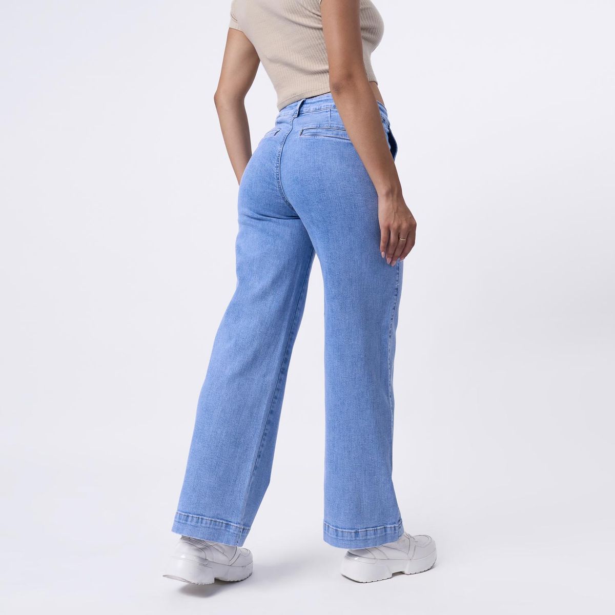 TAYSSIR - Jean Wide Leg Tiro Alto Mujer Tayssir.