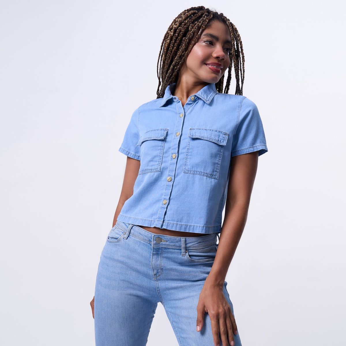 TAYSSIR - Blusa Manga Corta 100% Algodón Mujer Tayssir