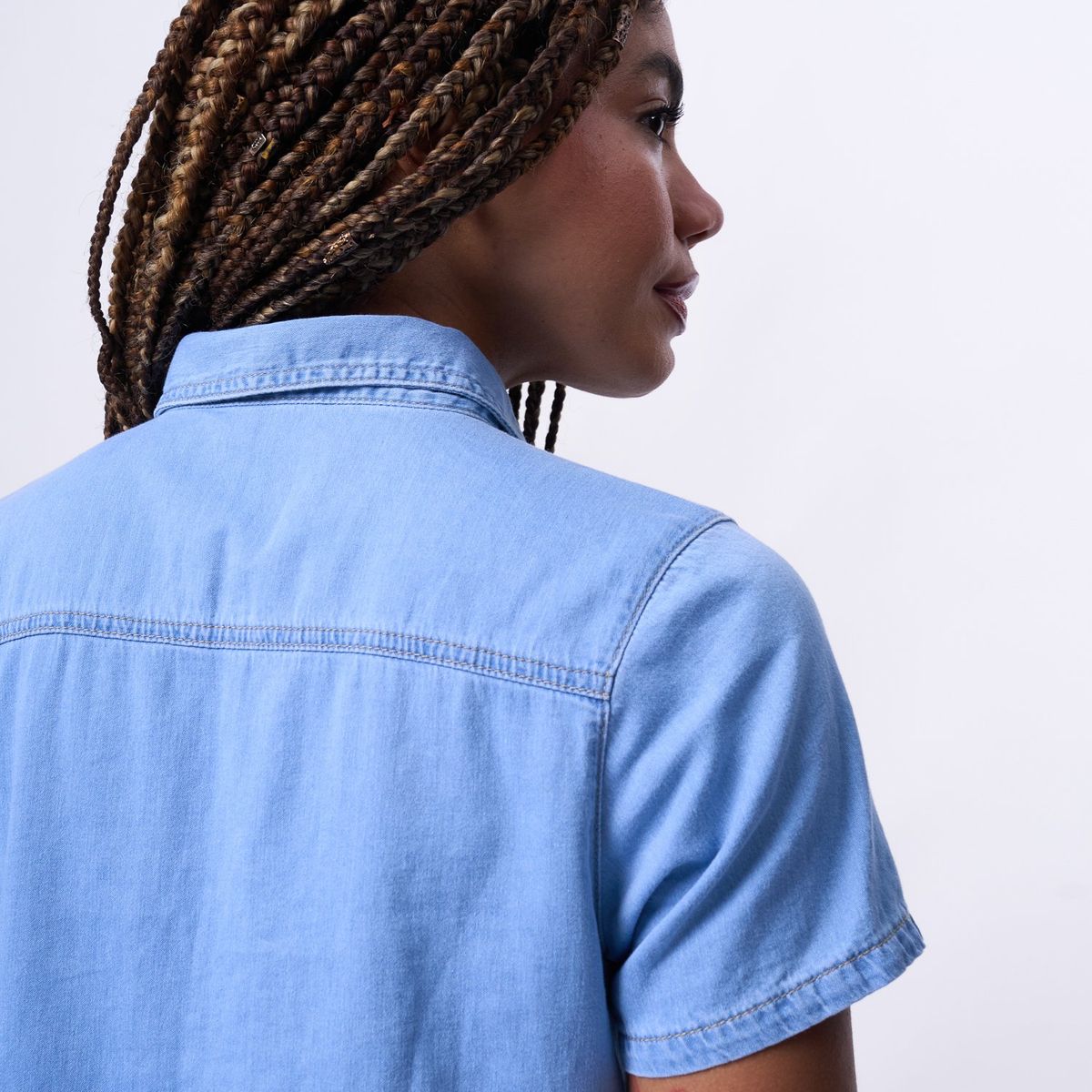 TAYSSIR - Blusa Manga Corta 100% Algodón Mujer Tayssir