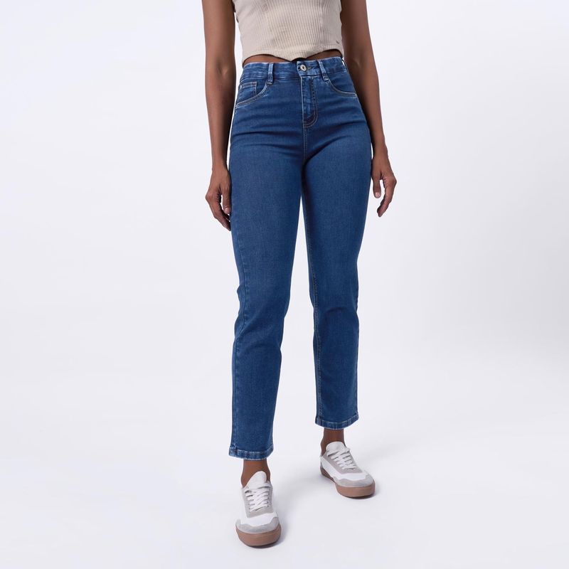 TAYSSIR - Jean Straight Tiro Alto Mujer Tayssir