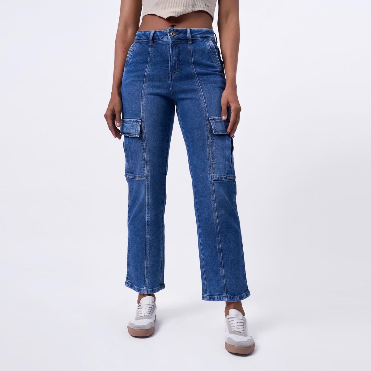 TAYSSIR - Jean Straight Tiro Alto Mujer Tayssir