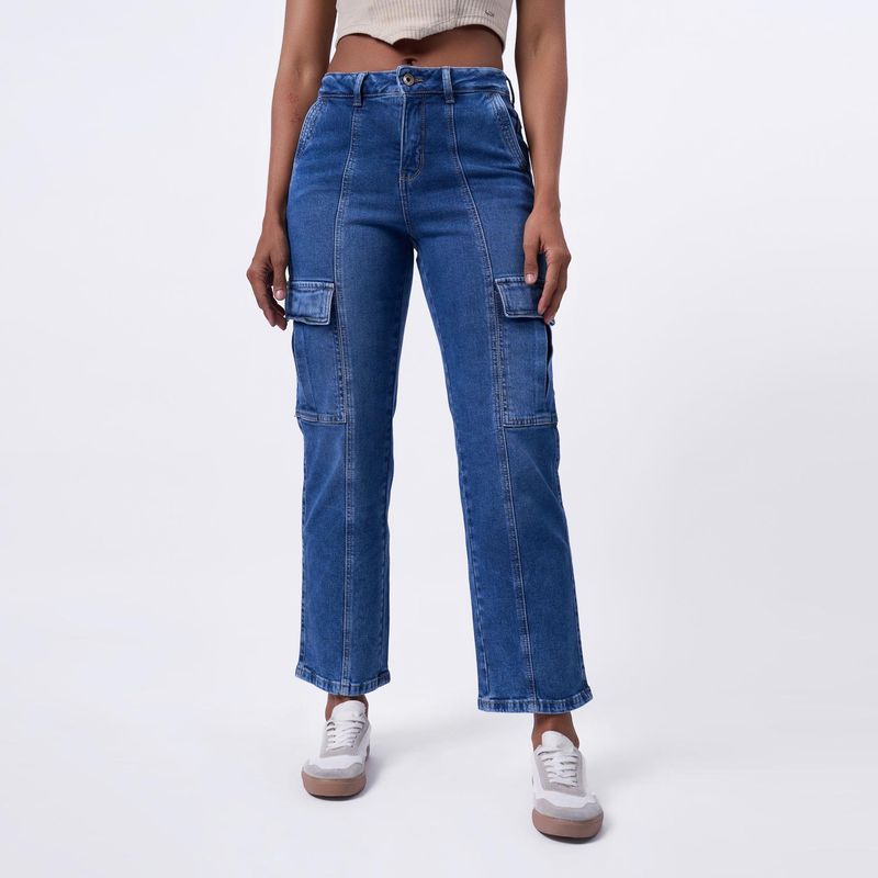 TAYSSIR - Jean Straight Tiro Alto Mujer Tayssir