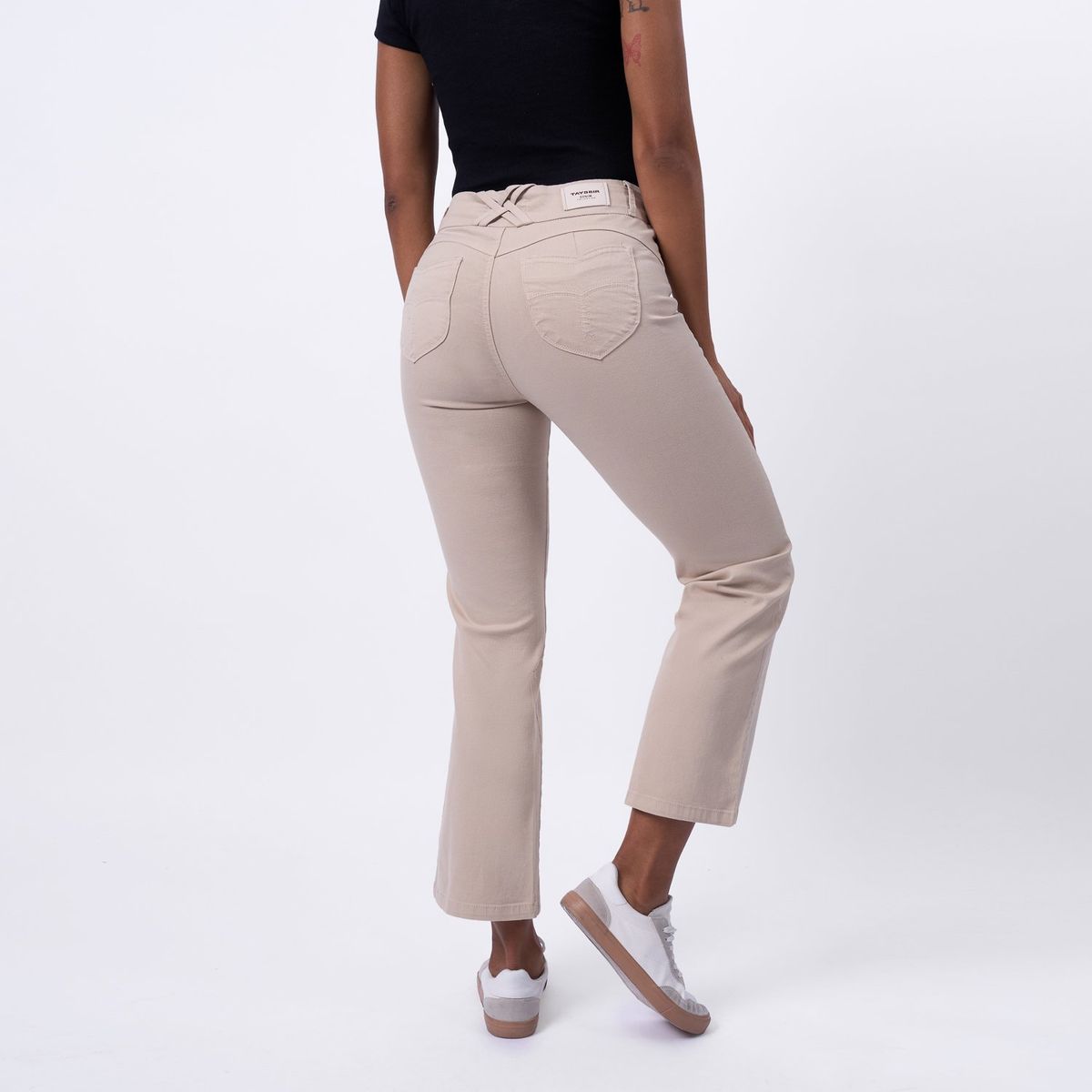 TAYSSIR - Pantalón Boot Cut Algodón Mujer Tayssir