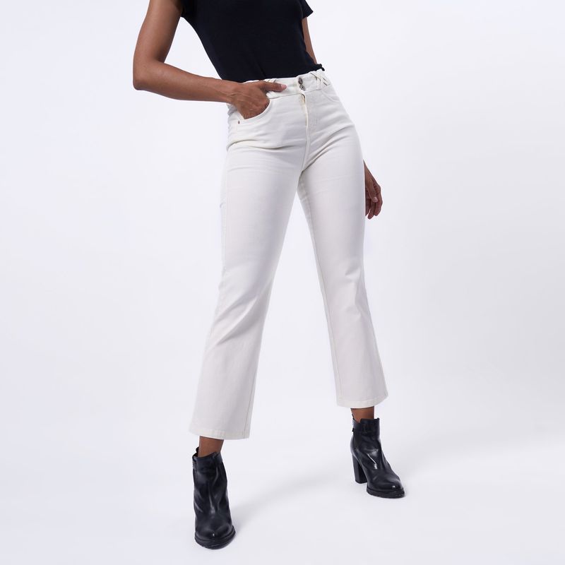 TAYSSIR - Pantalón Boot Cut Algodón Mujer Tayssir