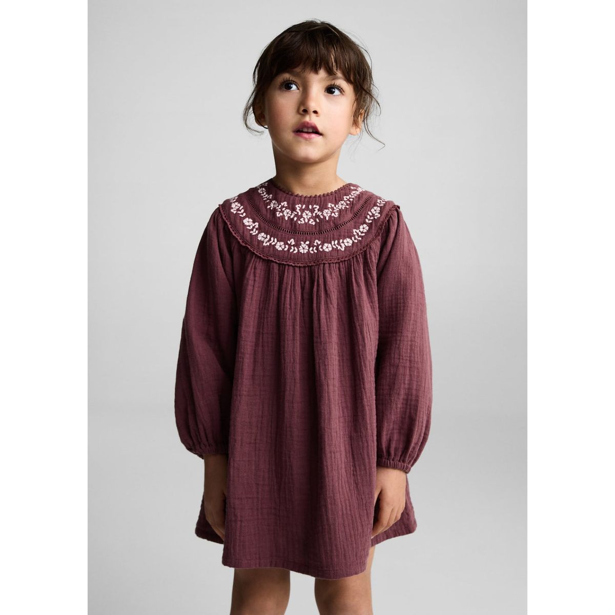 MANGO KIDS - Vestido Bebé Niña Manga Larga Algodón Mango Kids