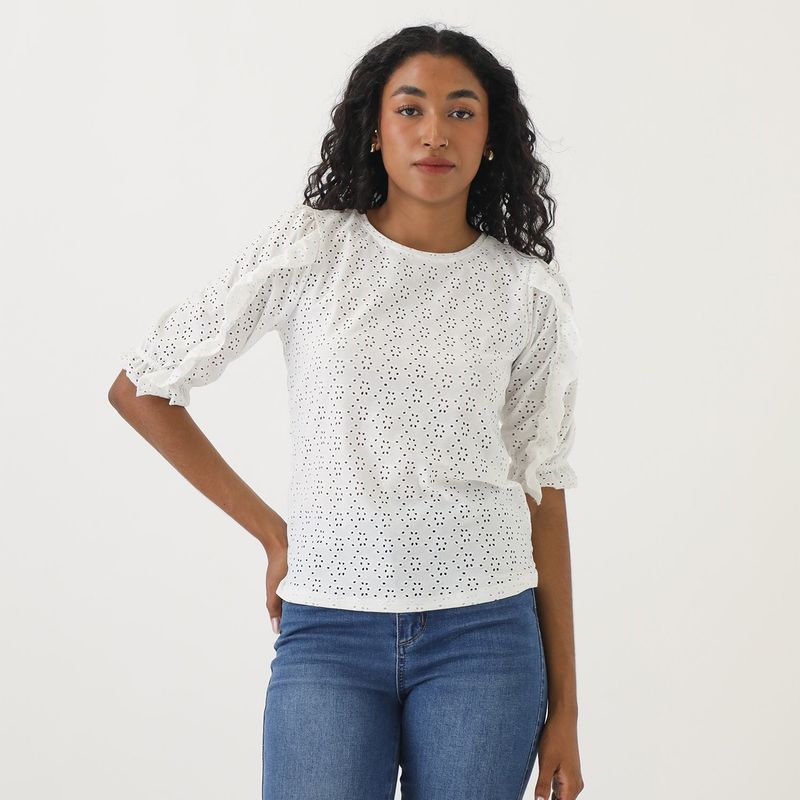 ELLE - Polo Manga Larga Casual Mujer Elle