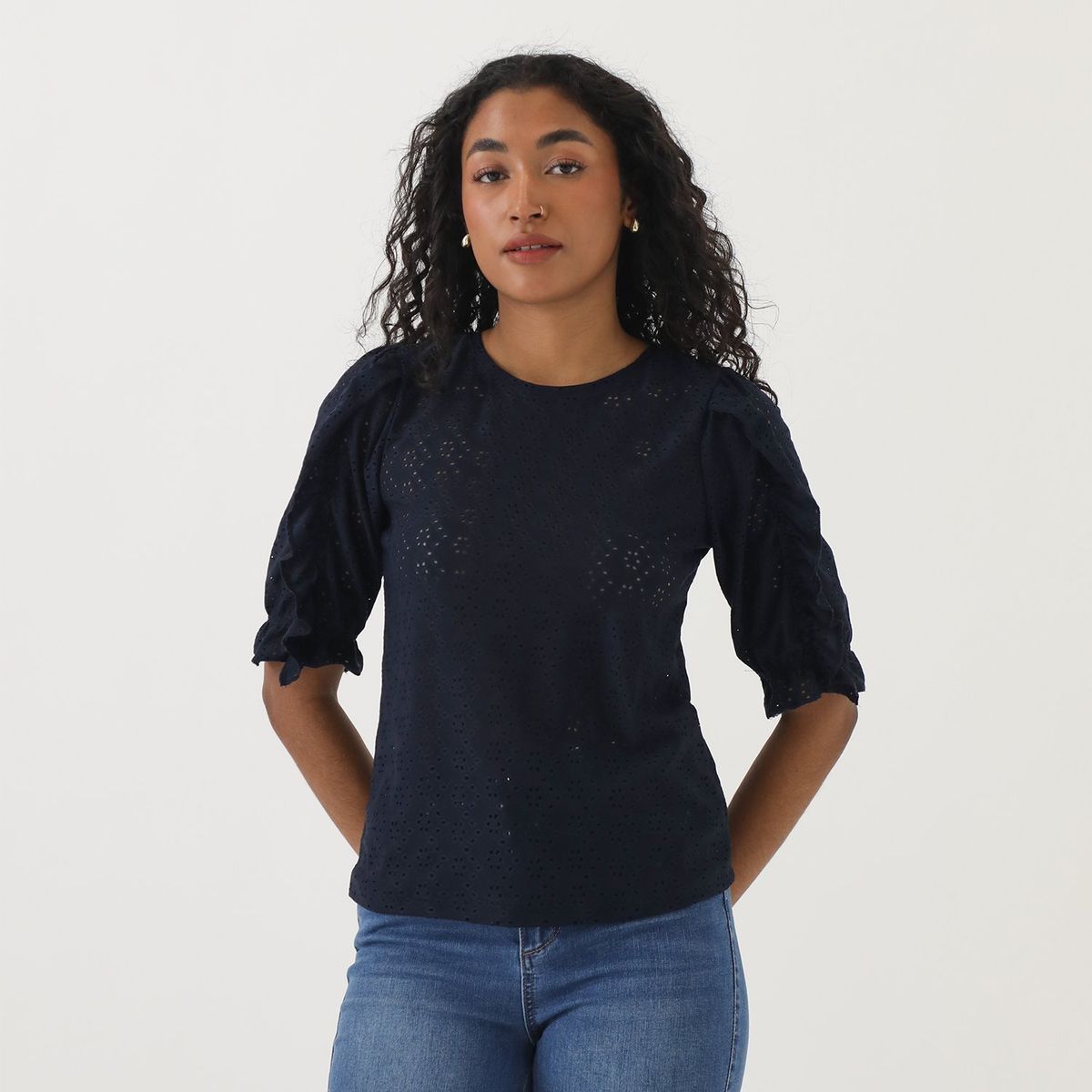 ELLE - Polo Manga Larga Casual Mujer Elle