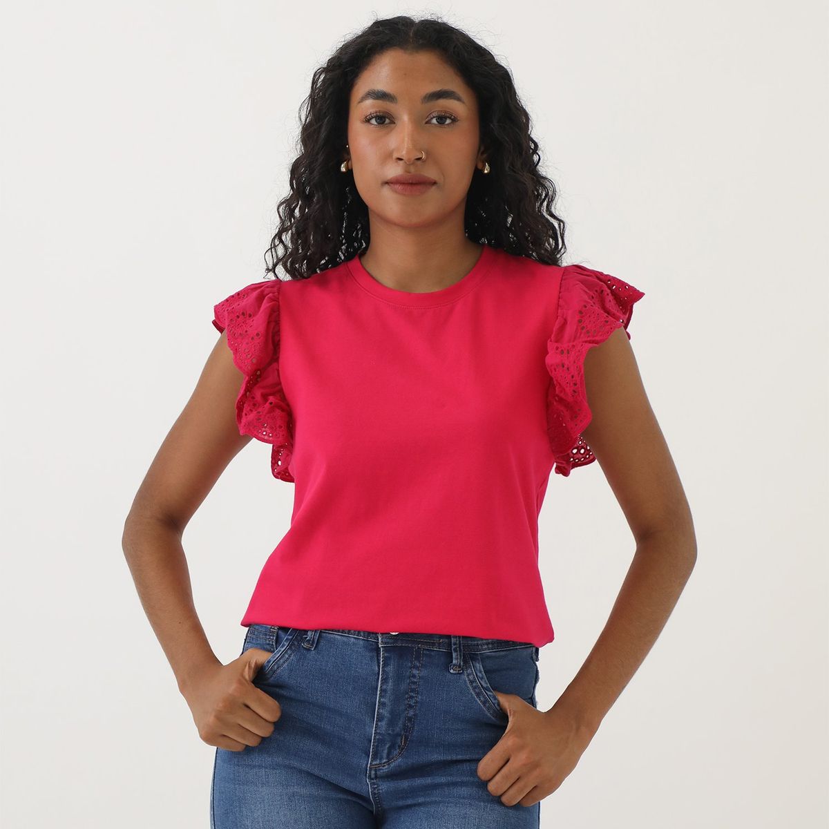 ELLE - Polo Manga Corta 100% Algodón Mujer Elle