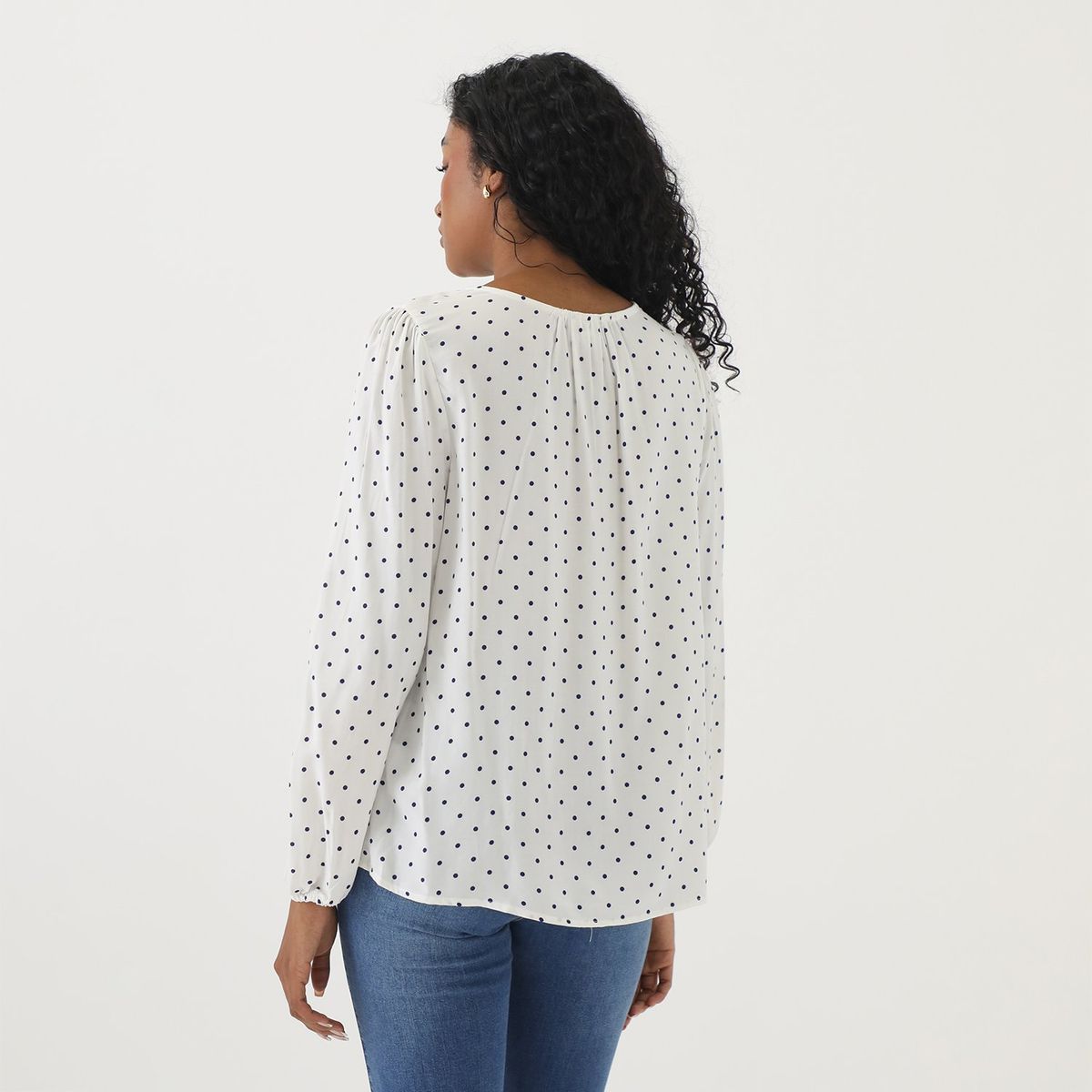 ELLE - Blusa Manga Larga Casual Mujer Elle