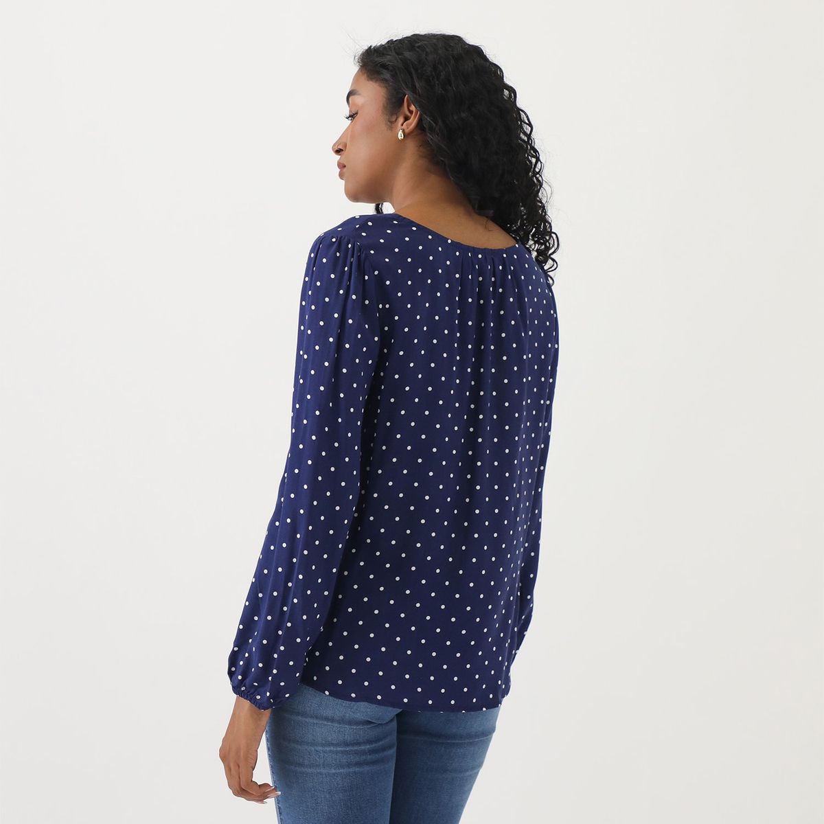ELLE - Blusa Manga Larga Casual Mujer Elle