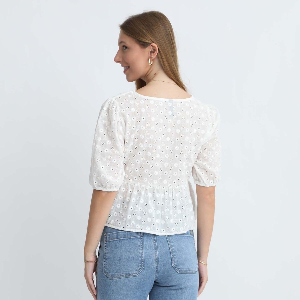 AMERICAN ABBEY - Blusa Manga Corta 100% Algodón Mujer American Abbey