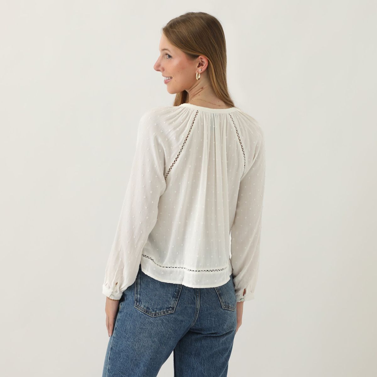 AMERICAN ABBEY - Blusa Manga Larga Casual Mujer American Abbey