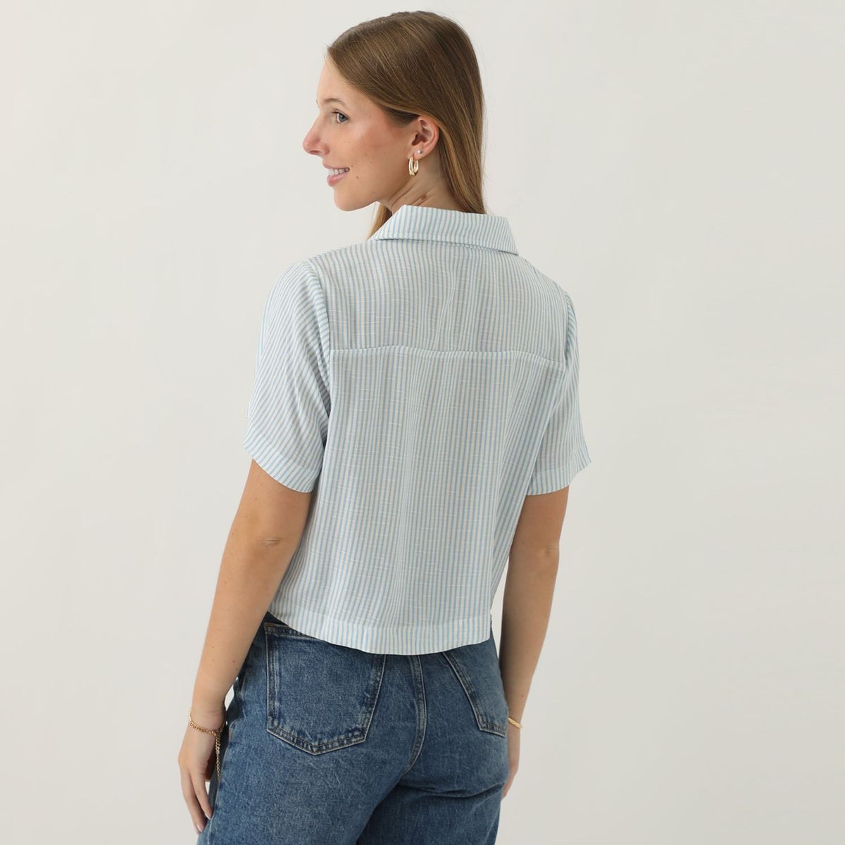 AMERICAN ABBEY - Blusa Manga Corta Casual Mujer American Abbey