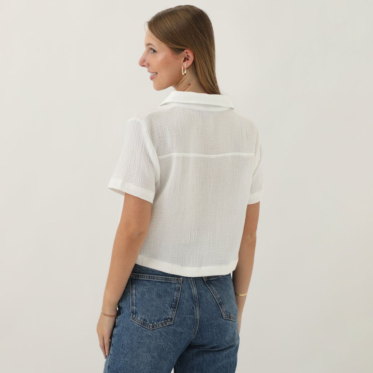 AMERICAN ABBEY - Blusa Manga Corta Casual Mujer American Abbey