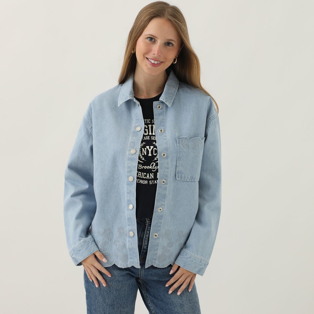 AMERICAN ABBEY - Casaca Oversize 100% Algodón Mujer American Abbey