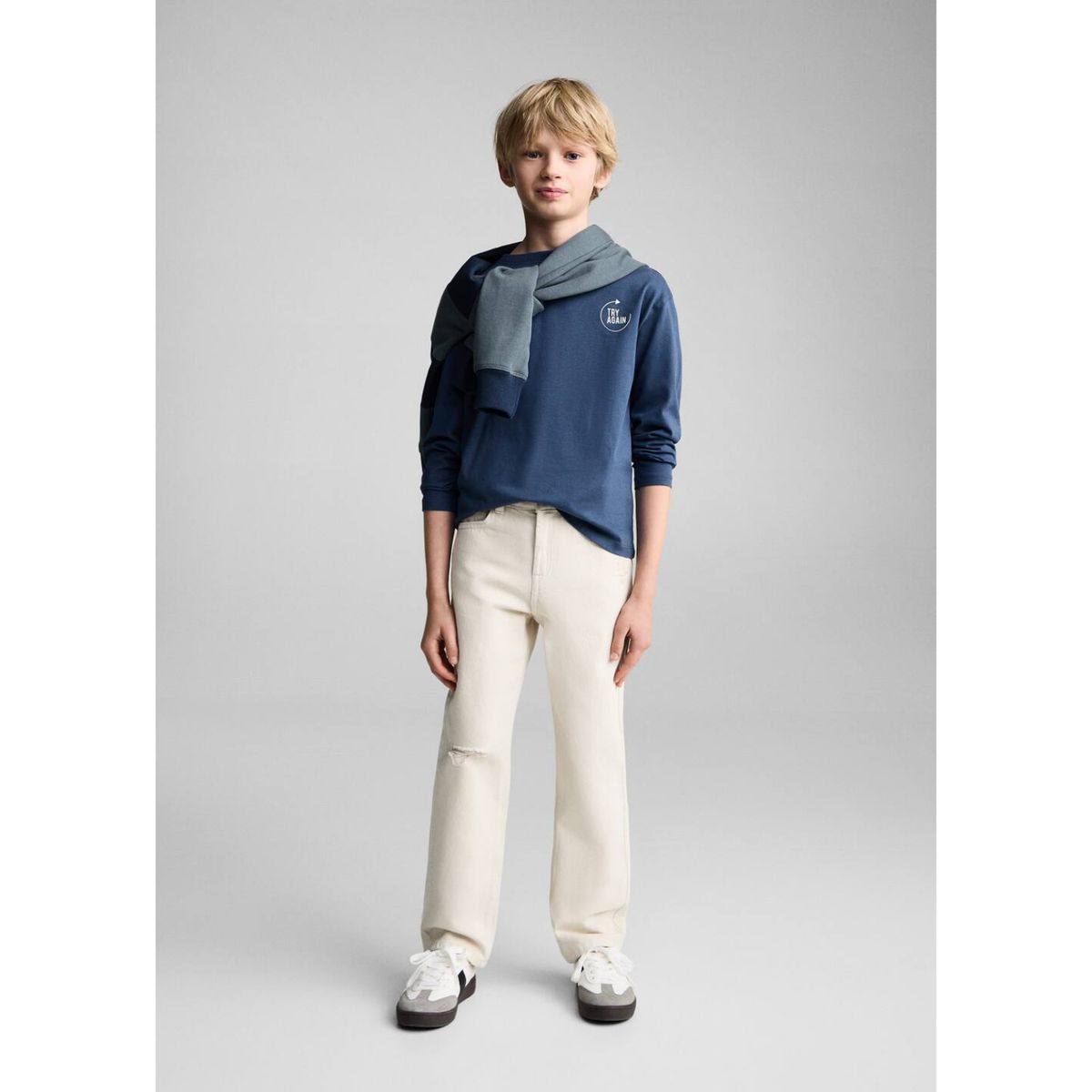 MANGO KIDS - Polo Niño Manga Larga Algodón Mango Kids