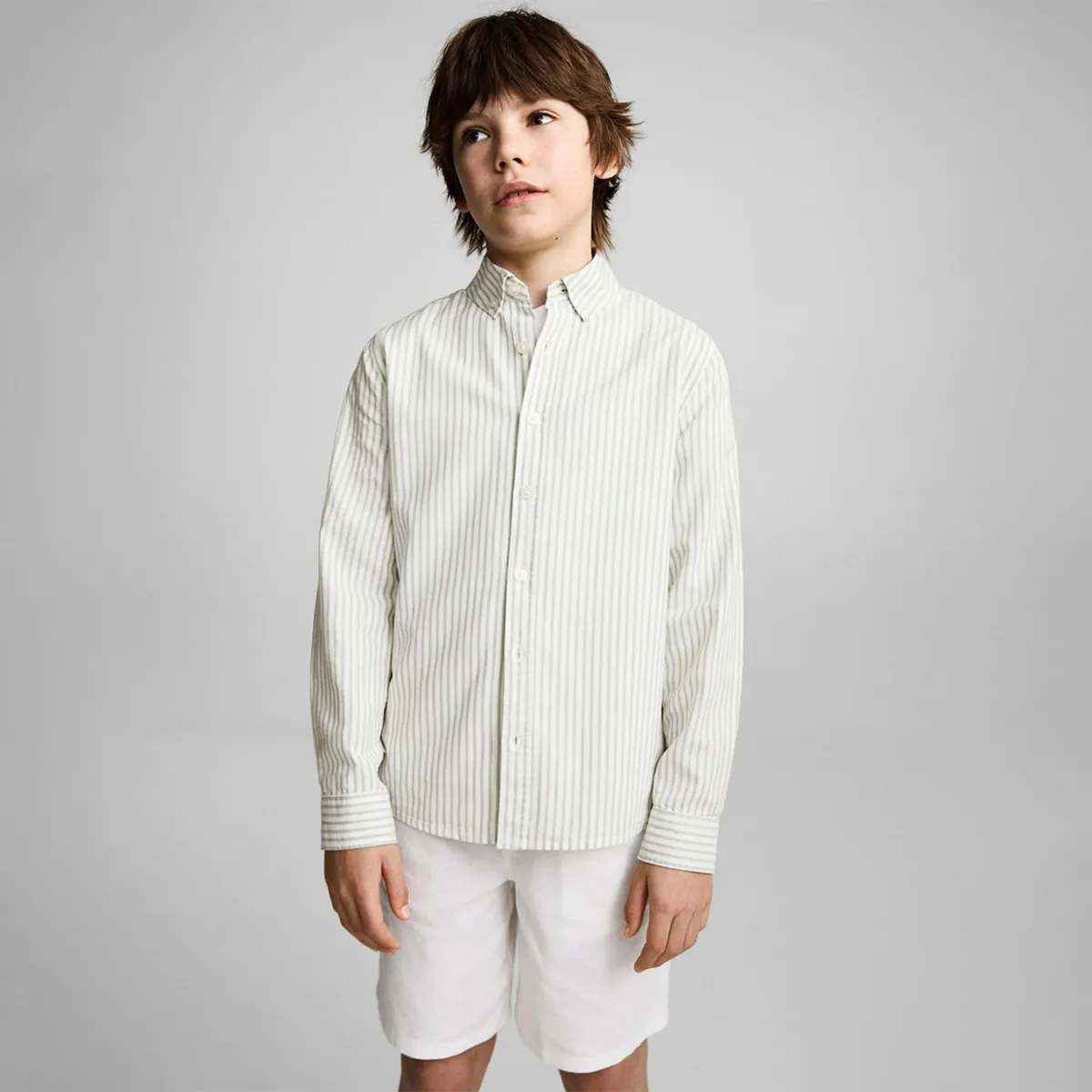 MANGO KIDS - Camisa Niño Manga Larga Algodón Mango Kids