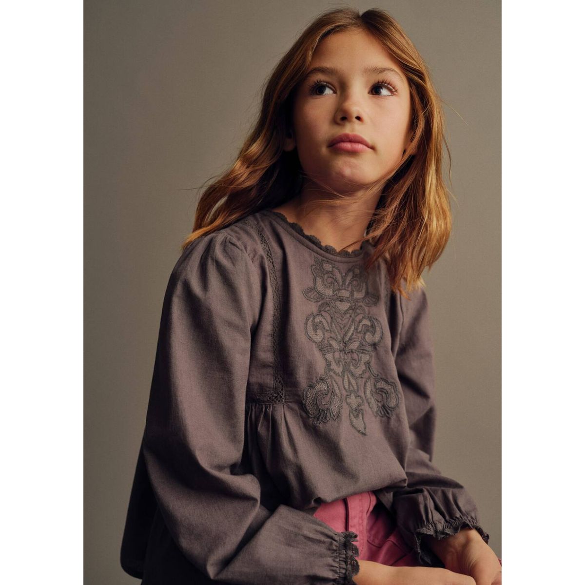 MANGO KIDS - Blusa Niña Manga Larga Algodón Mango Kids