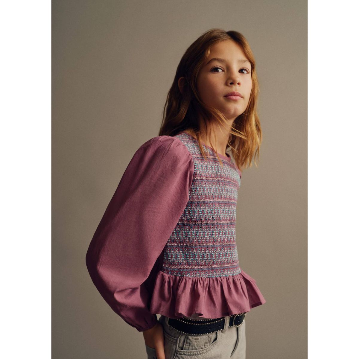 MANGO KIDS - Blusa Niña Manga Larga Algodón Mango Kids