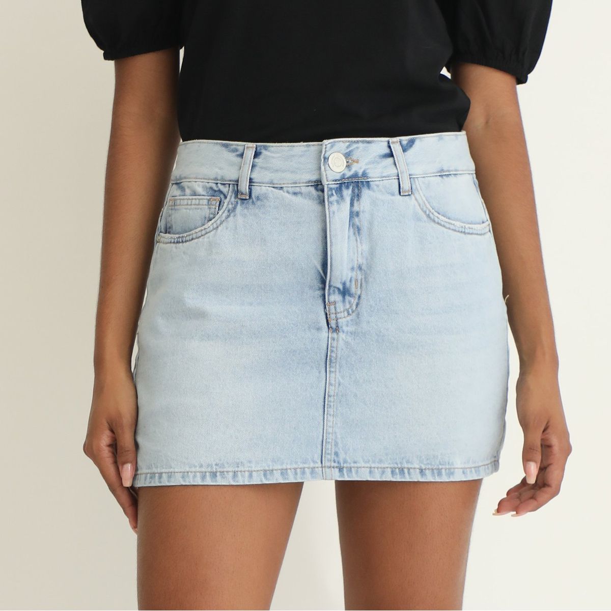 BASEMENT - Falda Short Algodón Mujer Basement