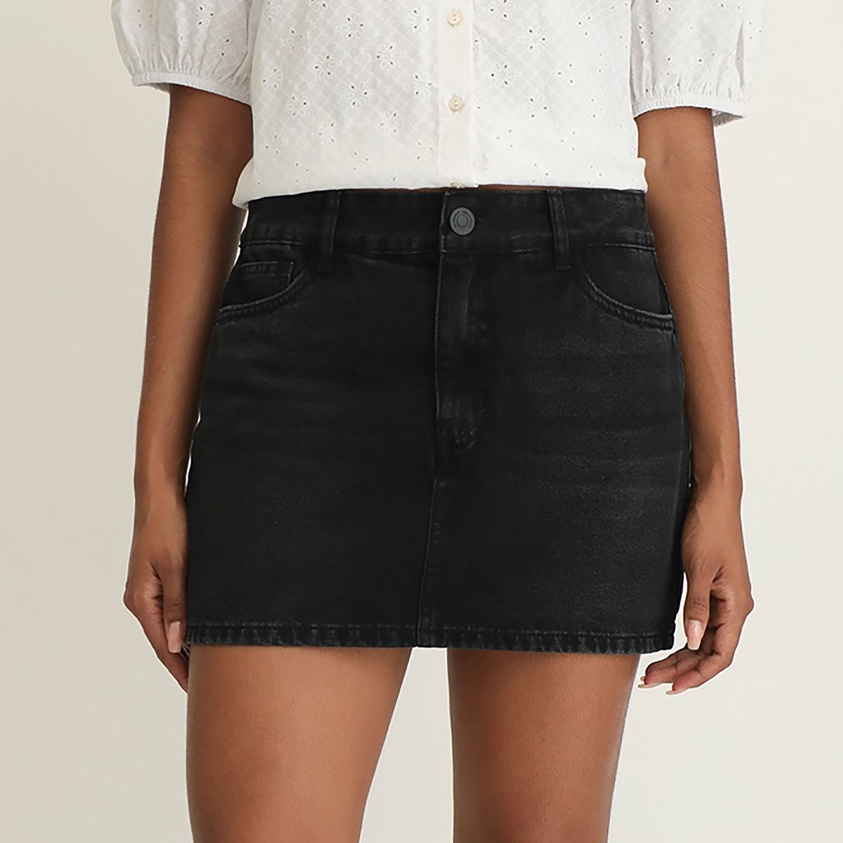 BASEMENT - Falda Short Algodón Mujer Basement