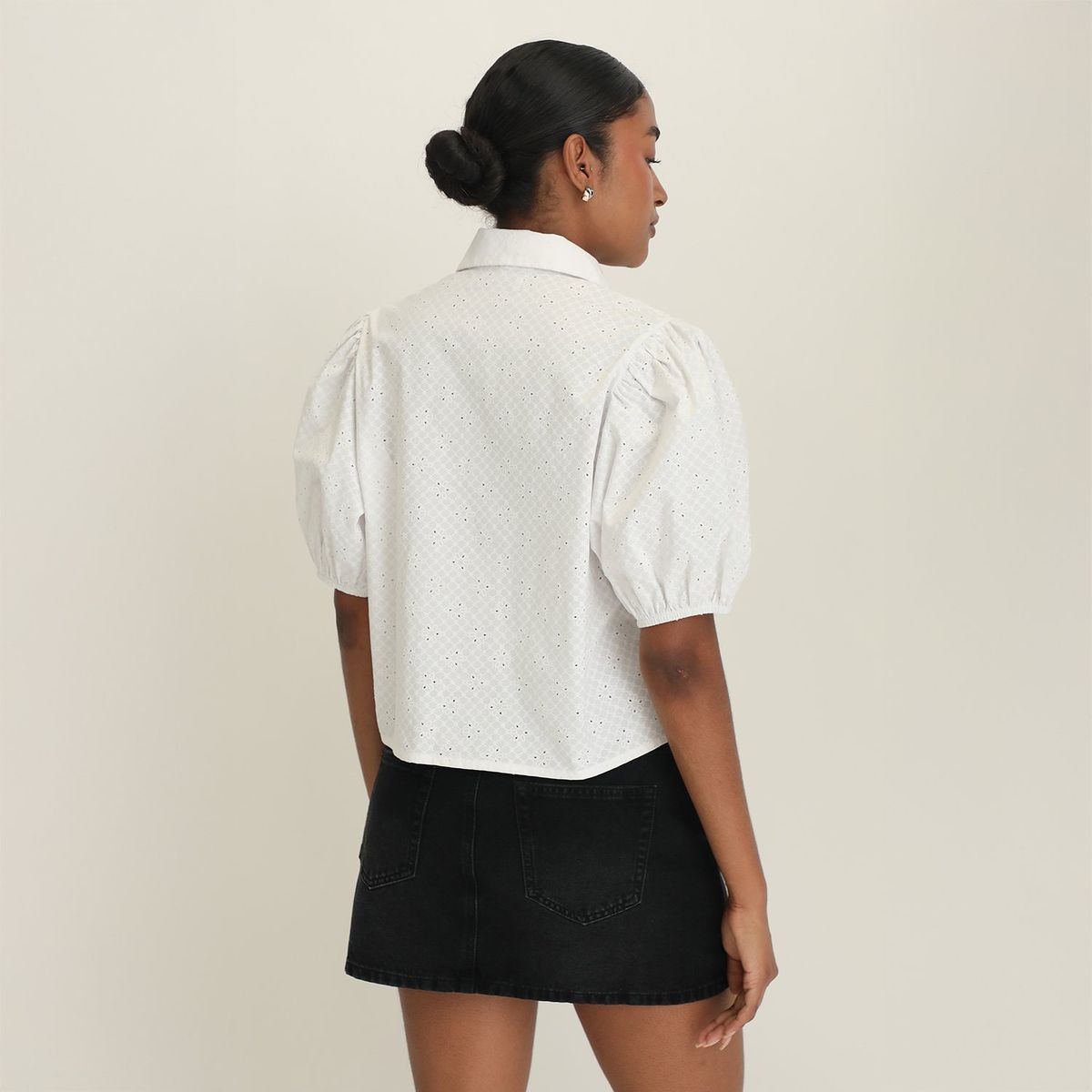 BASEMENT - Blusa Manga Corta 100% Algodón Mujer Basement