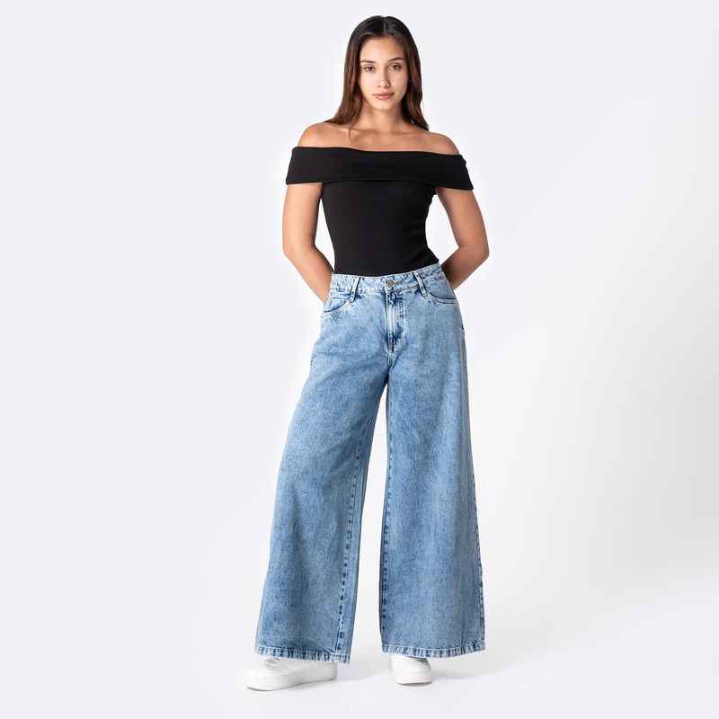 PIONIER - Jean Wide Leg Tiro Alto Mujer Pionier