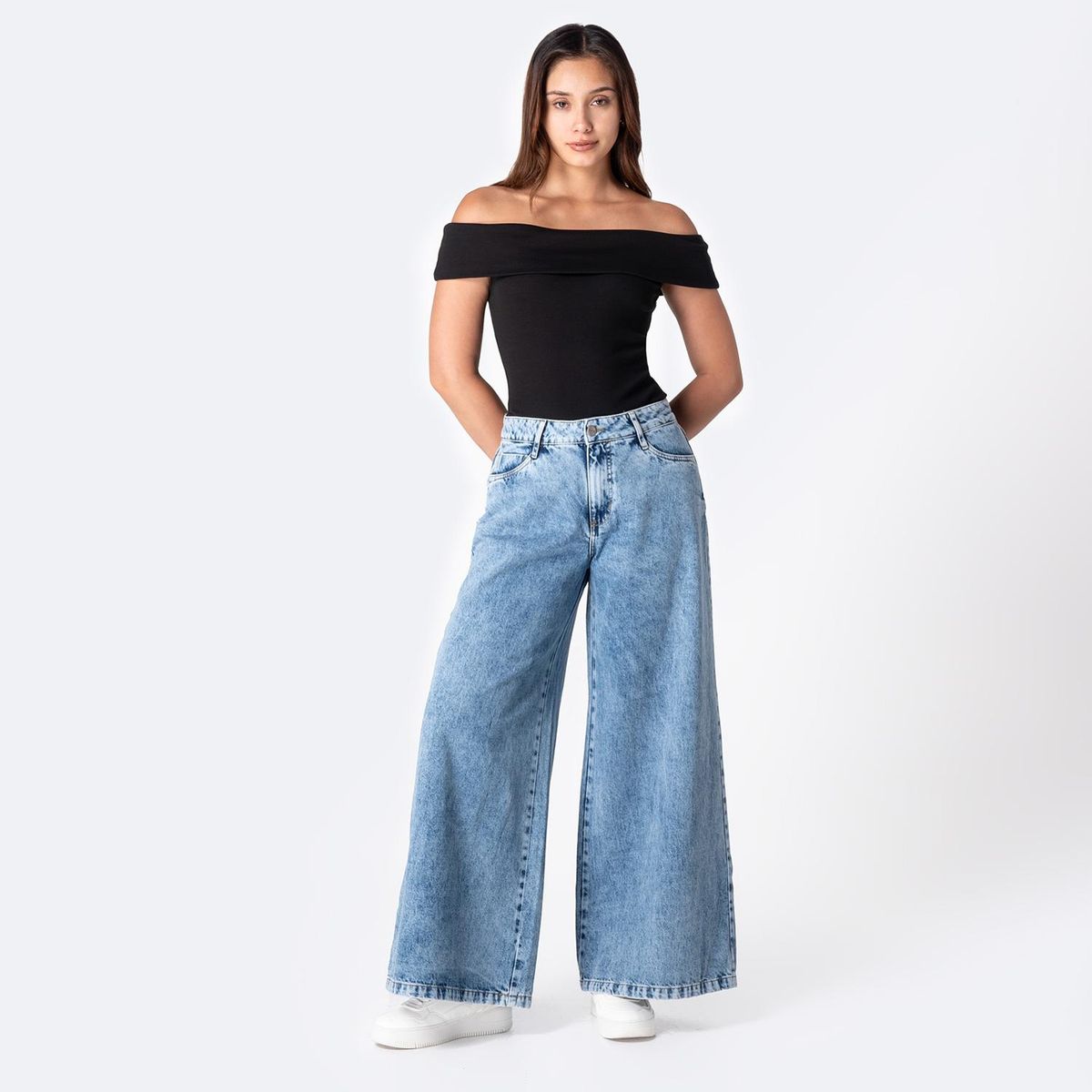 PIONIER - Jean Wide Leg Tiro Alto Mujer Pionier