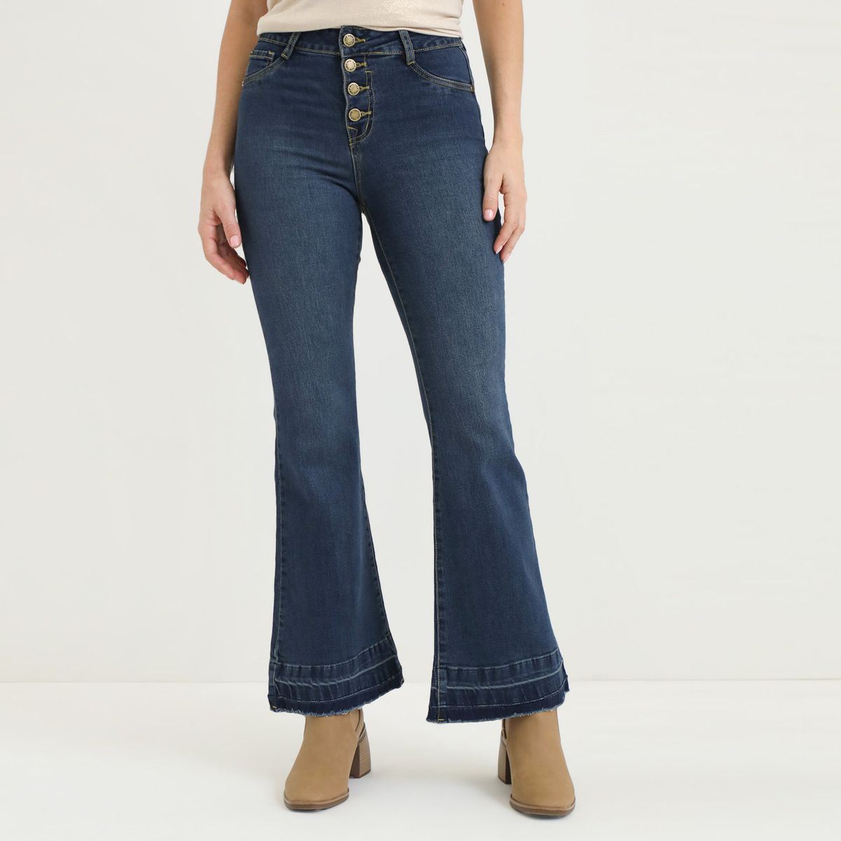 VRP BY VIVIANA RIVAS PLATA - Jean Flare Tiro Alto Mujer Vrp By Viviana Rivas Plata