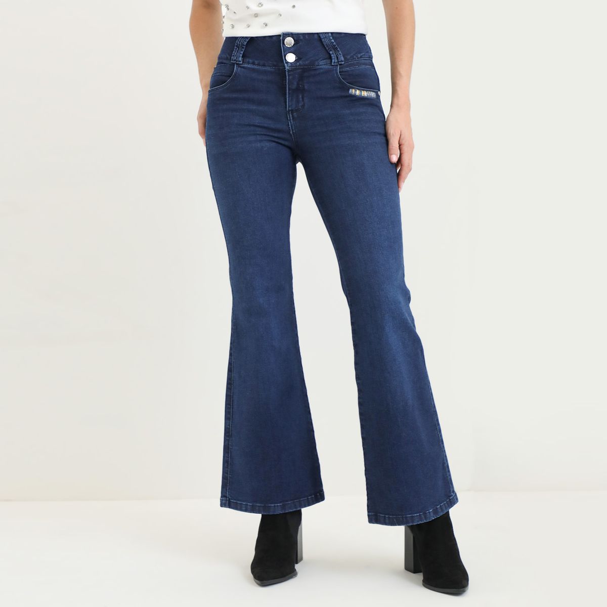 VRP BY VIVIANA RIVAS PLATA - Jean Flare Tiro Alto Mujer Vrp By Viviana Rivas Plata