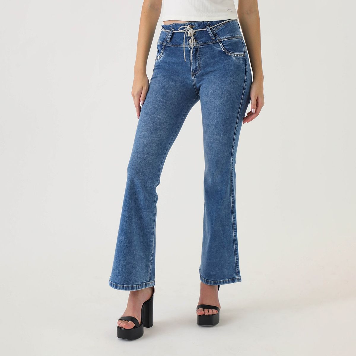 MOSSIMO - Jean Flare Algodón Mujer Mossimo