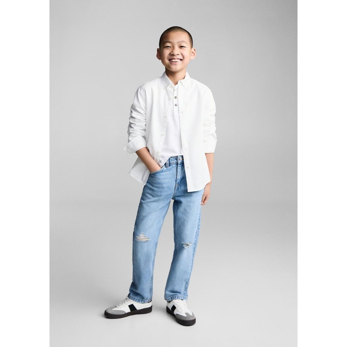 MANGO KIDS - Camisa Niño Manga Larga Algodón Mango Kids