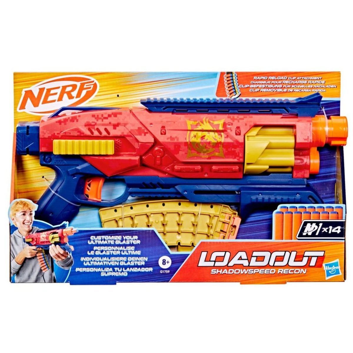 NERF - Lanzador Nerf Loadout Shadowspeed Recon 14 Dardos  .