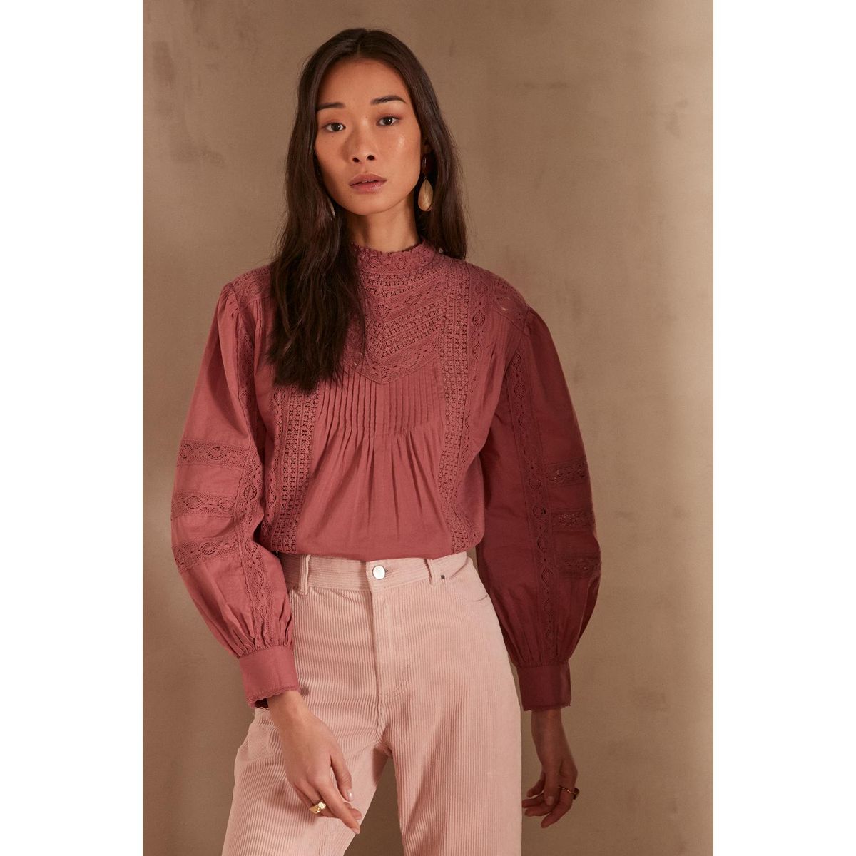 MAISON 123 - Blusa Manga Larga 100% Algodón Mujer Maison 123