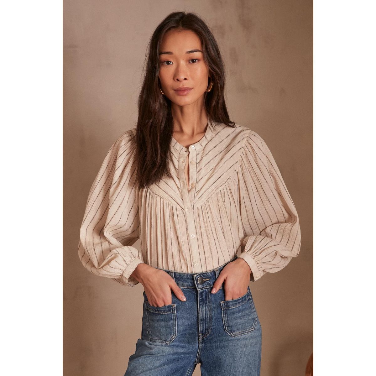 MAISON 123 - Camisa Manga Larga 100% Algodón Mujer Maison 123