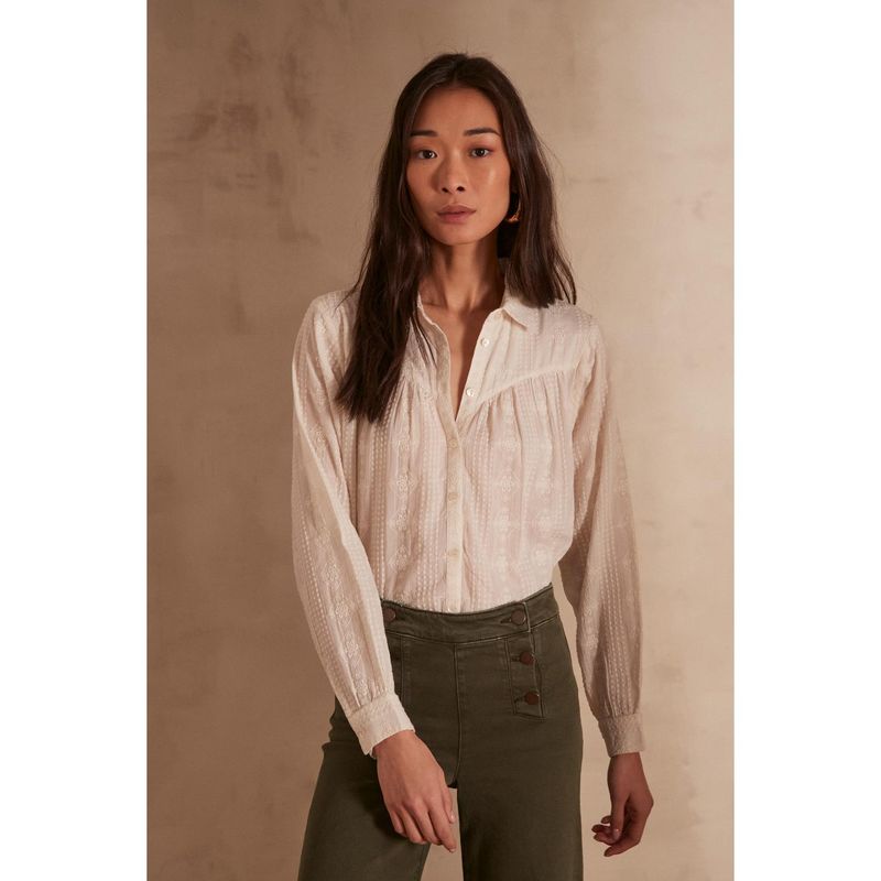 MAISON 123 - Blusa Manga Larga 100% Algodón Mujer Maison 123