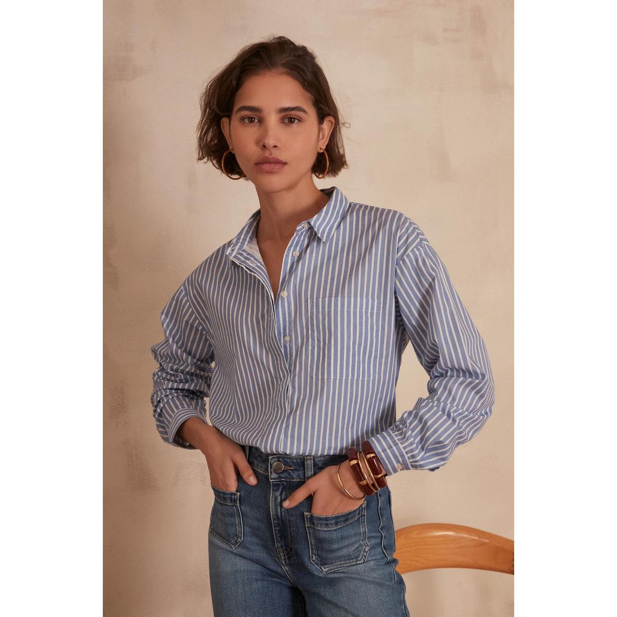 MAISON 123 - Camisa Manga Larga 100% Algodón Mujer Maison 123