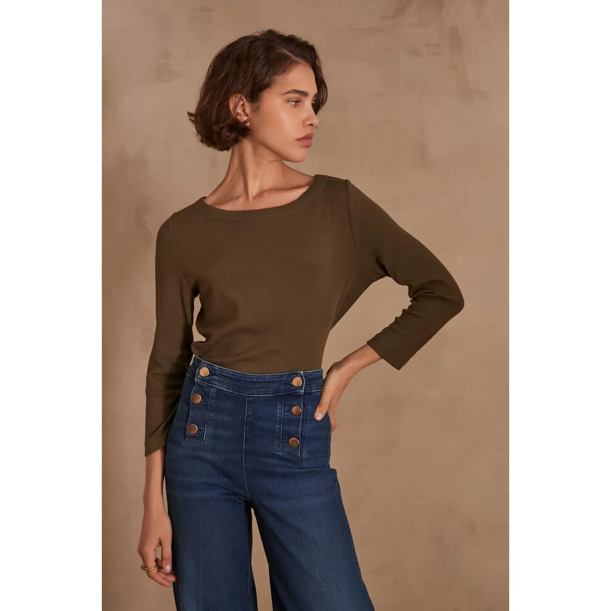 MAISON 123 - Polo Manga Larga Casual Mujer Maison 123