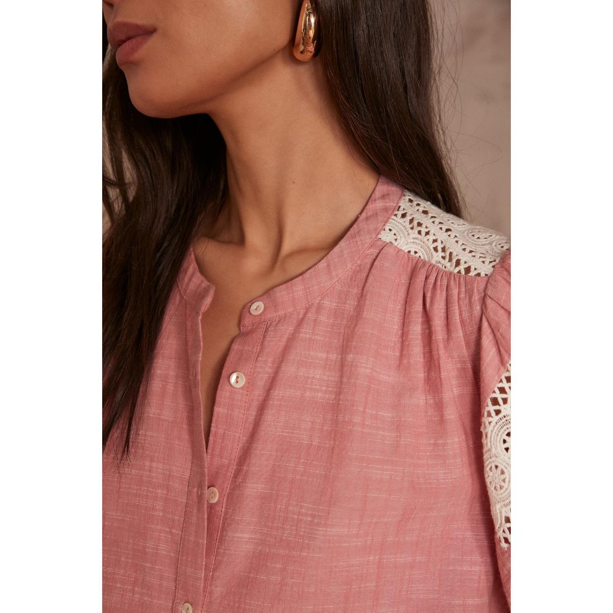 MAISON 123 - Blusa Manga Larga 100% Algodón Mujer Maison 123