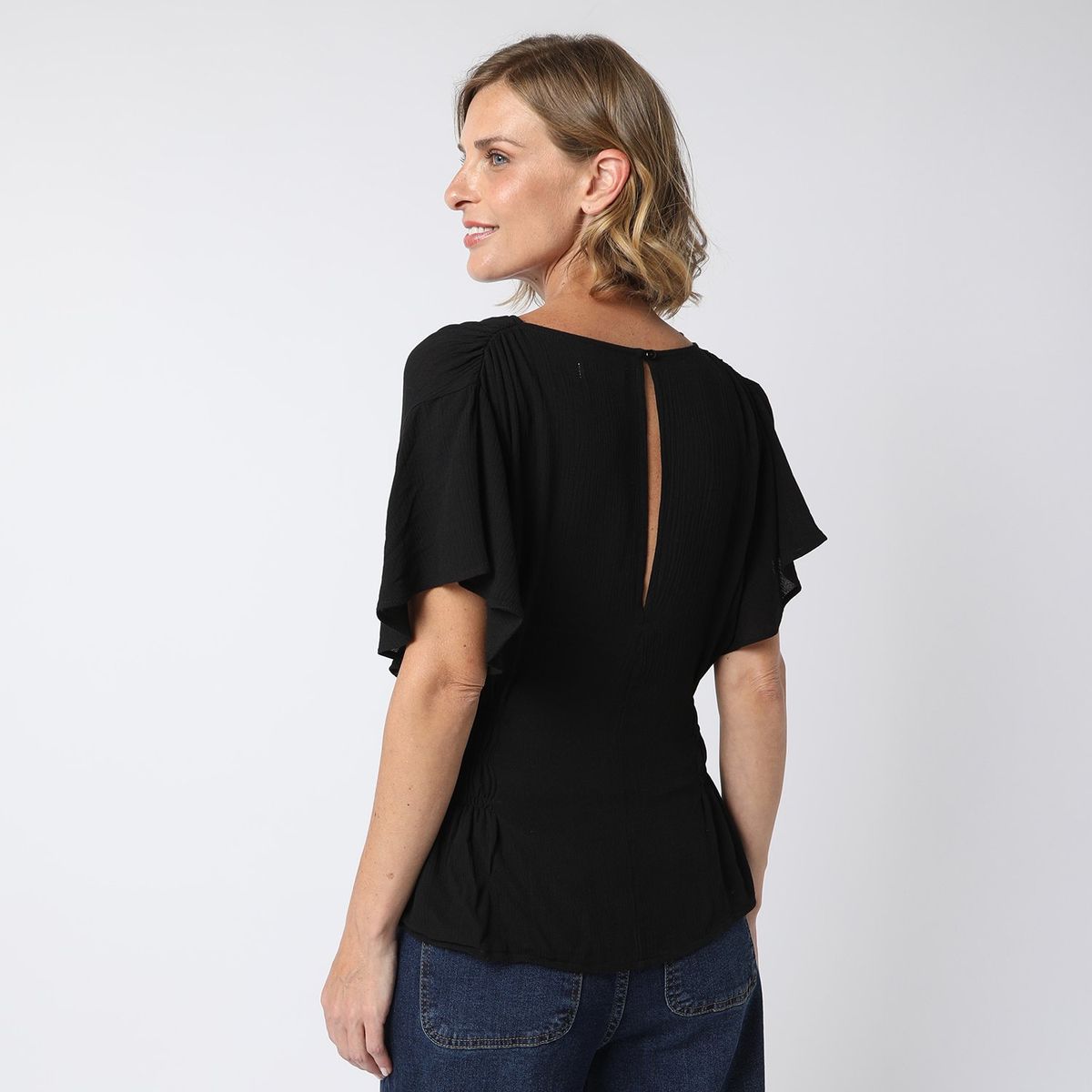 APOLOGY - Blusa Manga Corta Casual Mujer Apology x Viviana Rivas Plata