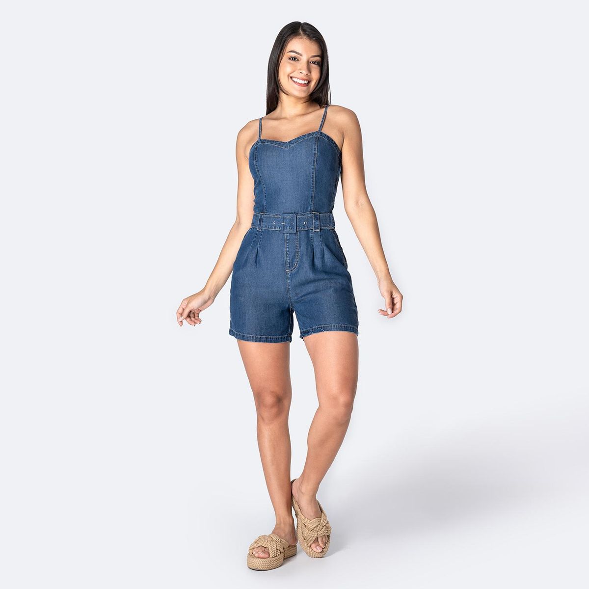 PIONIER - Enterizo Jean Corto 100% Algodón Mujer Pionier